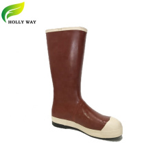 Brown Waterproof Durable Rubber Hunting Boots Safety Rain Boots with Steel Toe for Men